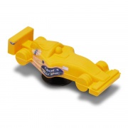 3D sárga versenyautó papucs kiegészítő