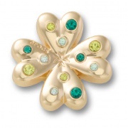 Crocs Jibbitz Arany lóhere kövekkel papucs kiegészítő