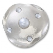 Crocs Jibbitz Ezüst és gyöngy korong papucs kiegészítő