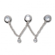 Crocs Jibbitz Ezüst hármas drágakő lánc papucs kiegészítő