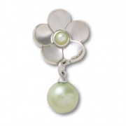 Crocs Jibbitz Ezüst virág gyöngyös függő papucs kiegészítő