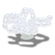 Crocs Jibbitz Fehér gyöngyös virág papucs kiegészítő