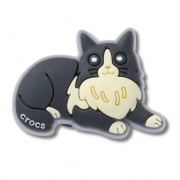 Crocs Jibbitz Fekete-fehér macska papucs kiegészítő