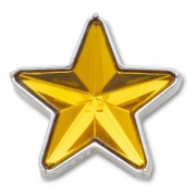 Crocs Jibbitz Narancs-ezüst drágakő csillag papucs kiegészítő