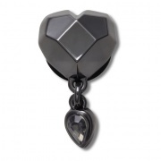 Crocs Jibbitz Punk fekete szív papucs kiegészítő