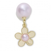 Crocs Jibbitz Rózsaszín gyöngy arany virággal papucs kiegészítő