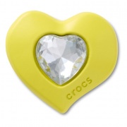 Crocs Jibbitz Sárga drágakő szív papucs kiegészítő