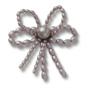 Crocs Jibbitz Szürke gyöngyös masni papucs kiegészítő