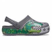 Crocs Kids Fun Lab Dino Band Lights Clog K fiú gyerek papucs