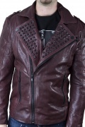 London Brando Tigha Biker Men Rose Veg - London Brando Bőrkabát