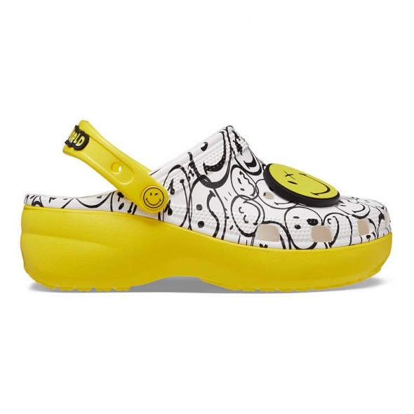 Crocs Classic Platform Smiley World Charm Clog Női papucs