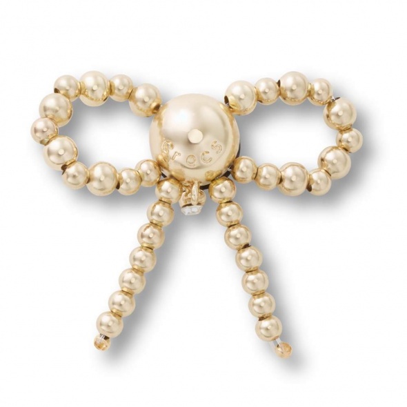 Crocs Jibbitz Arany gyöngyös masni papucs kiegészítő