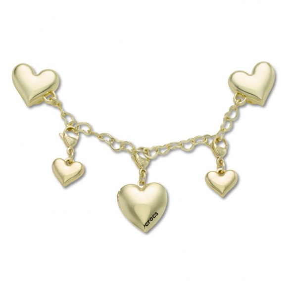 Crocs Jibbitz Arany szívlánc papucs kiegészítő