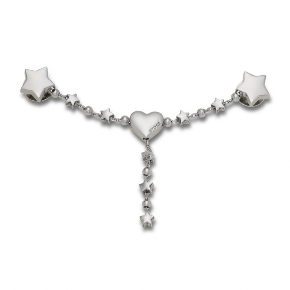 Crocs Jibbitz Ezüst csillag és szív lánc papucs kiegészítő