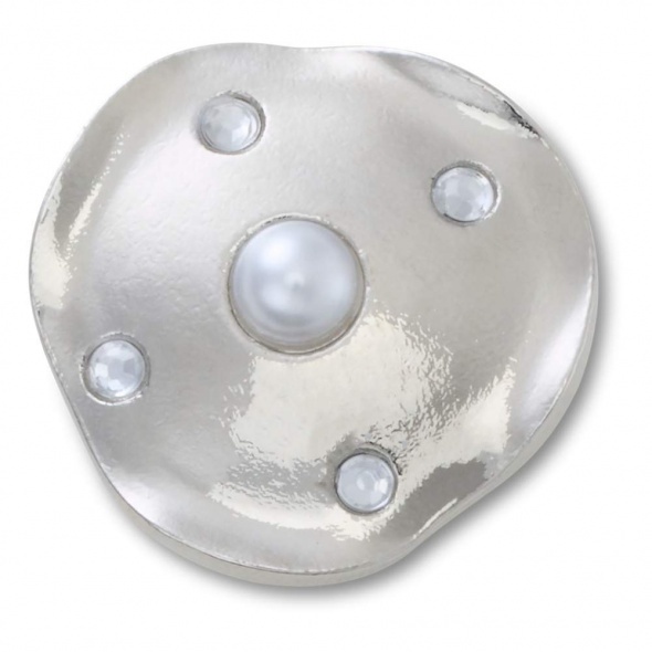 Crocs Jibbitz Ezüst és gyöngy korong papucs kiegészítő