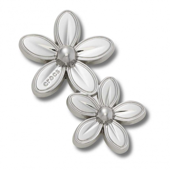 Crocs Jibbitz Ezüst virágfürt papucs kiegészítő