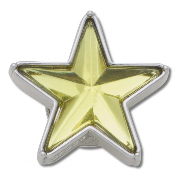 Crocs Jibbitz Ezüst-zöld drágakő csillag papucs kiegészítő