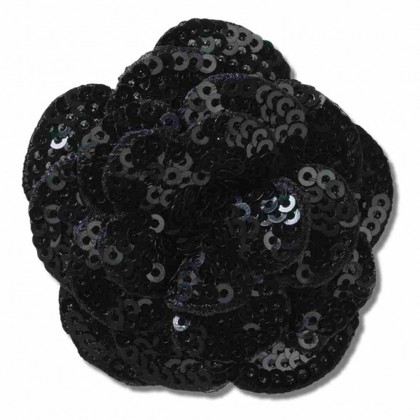 Crocs Jibbitz Fekete flitteres virág papucs kiegészítő