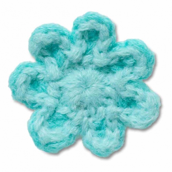 Crocs Jibbitz Horgolt kék virág papucs kiegészítő