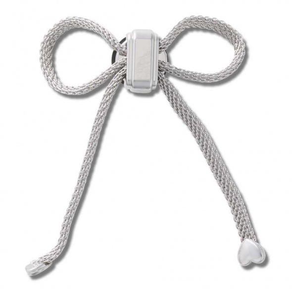 Crocs Jibbitz Hosszú ezüst masni papucs kiegészítő