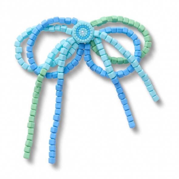 Crocs Jibbitz Kék-zöld gyöngyös masni papucs kiegészítő