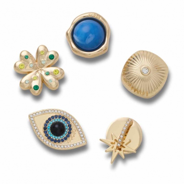 Crocs Jibbitz Misztikus arany kövekkel (5db) papucs kiegészítő