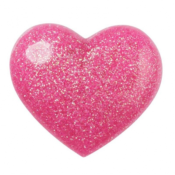 Crocs Jibbitz 3D Rózsaszín csillogó szív papucsdísz