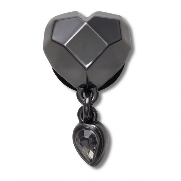 Crocs Jibbitz Punk fekete szív papucs kiegészítő