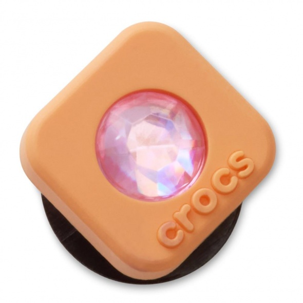 Crocs Jibbitz Sárga négyzet kristálydísz papucs kiegészítő