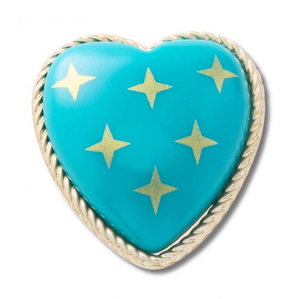 Crocs Jibbitz Türkizkék szív papucs kiegészítő