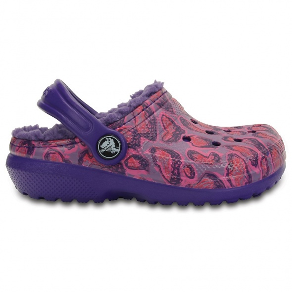 Crocs Kids Classic Lined Graphic Clog bélelt gyerek papucs