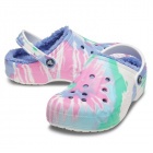 Crocs Baya Lined Tie Dye Graphic Clog női bundás papucs
