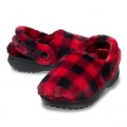 Crocs Classic Unfurgettable Buff Check Clog férfi és női bundás papucs