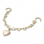 Crocs Jibbitz Arany szegecses lánc szívvel papucs kiegészítő