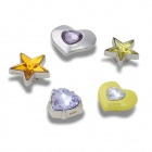 Crocs Jibbitz Fémes csillagok és szívek (5db) papucs kiegészítő