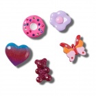 Crocs Jibbitz Lila és rózsaszín móka (5 db) papucs kiegészítő