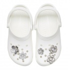 Crocs Jibbitz Monokróm ezüst virágok (5 db) papucsdísz